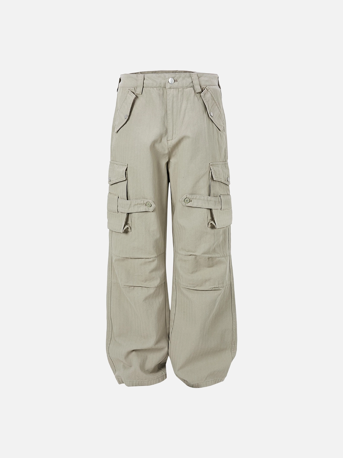 Apricot Act Chic Washed Tactical Pocket Cargo Pants Front