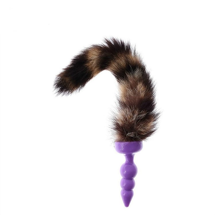 Silicone Raccoon Tail Butt Plug, 12
