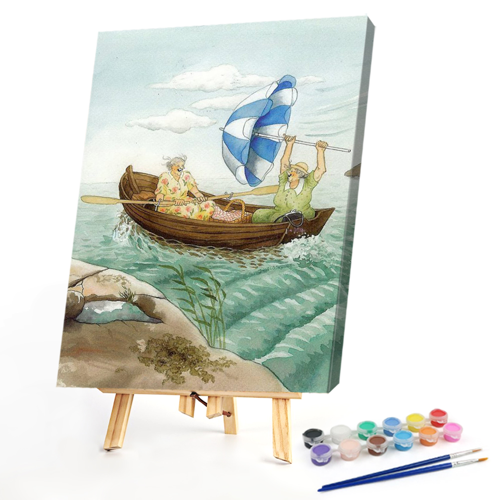 

40*50CM - Paint By Numbers - Girlfriend Boating, 501 Original
