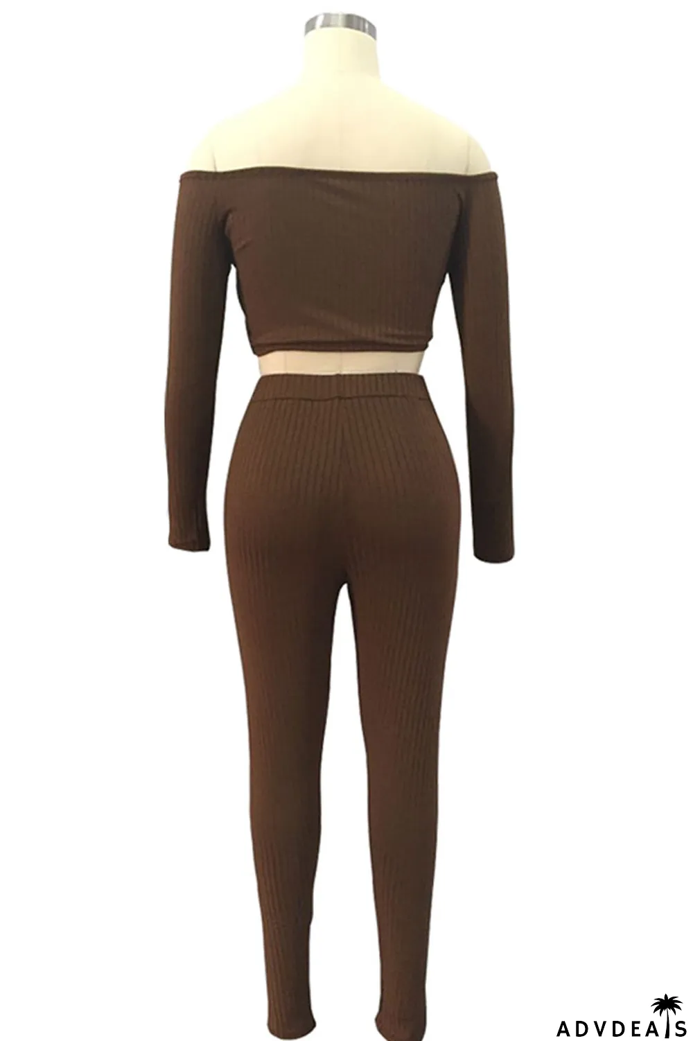 White Sportswear Solid Split Joint Bateau Neck Long Sleeve Two Pieces