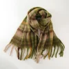Colorful Plaid Autumn Winter Tassels Shawl Scarf