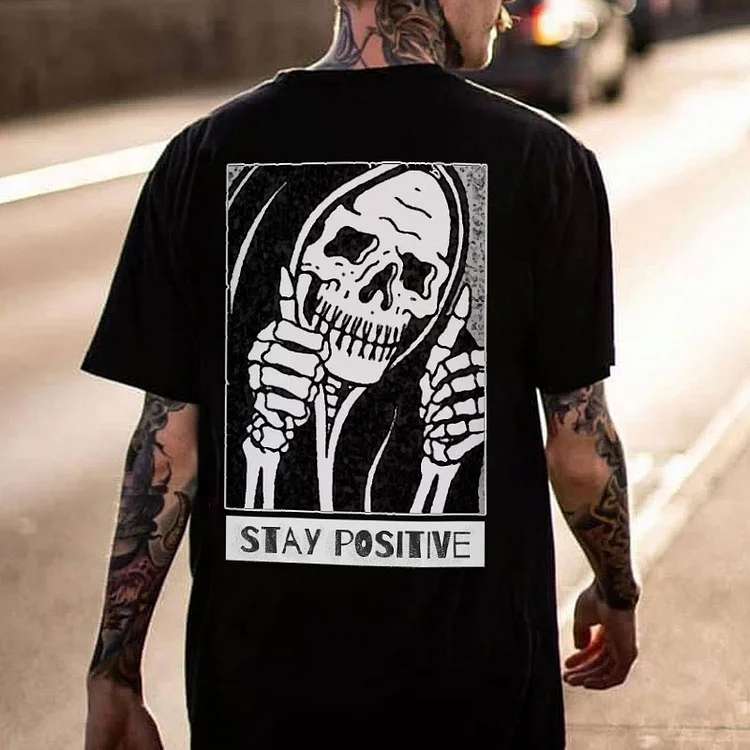 Stay Positive Printed T-shirt