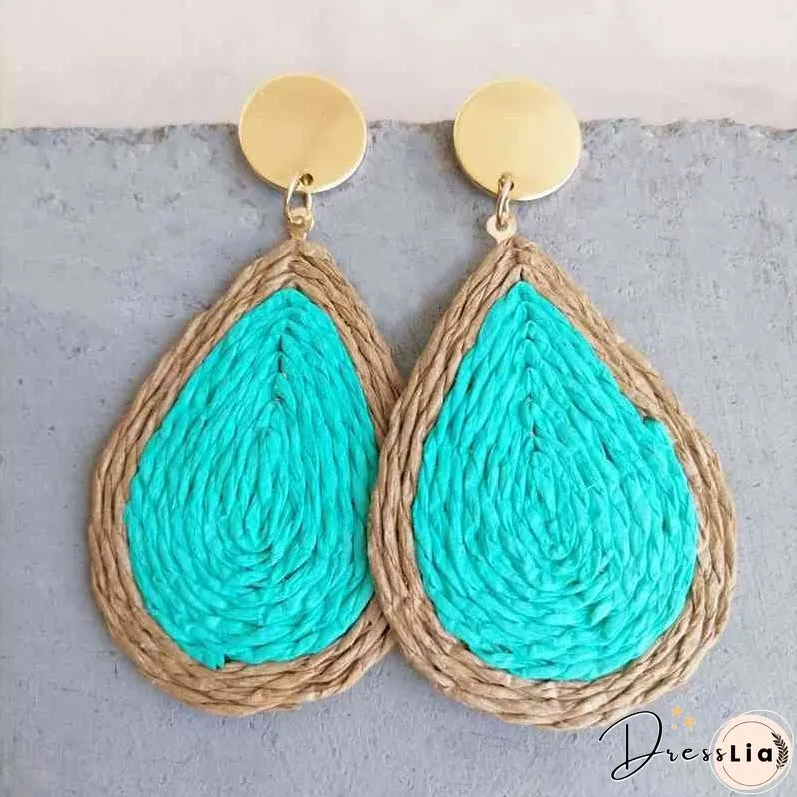 Raffia Grass Teardrop Earrings