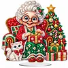 (Grandma)DIY Pearl Diamond Painting Acrylic Stand, Christmas Double-Sided Printed Tabletop Decoration, Special Shaped Diamond Art Craft Kit for Home Decor