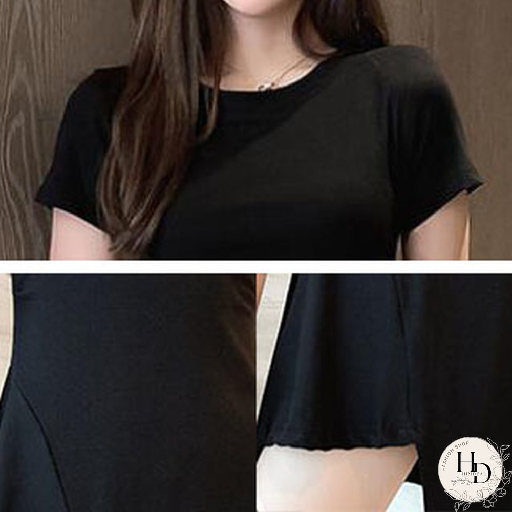 Women Dress Short Sleeves Classic Stylish Ulzzang Mini Asymmetrical Tunic Black Elegant Femme Sweet Cool Girls Leisure Chic Ins