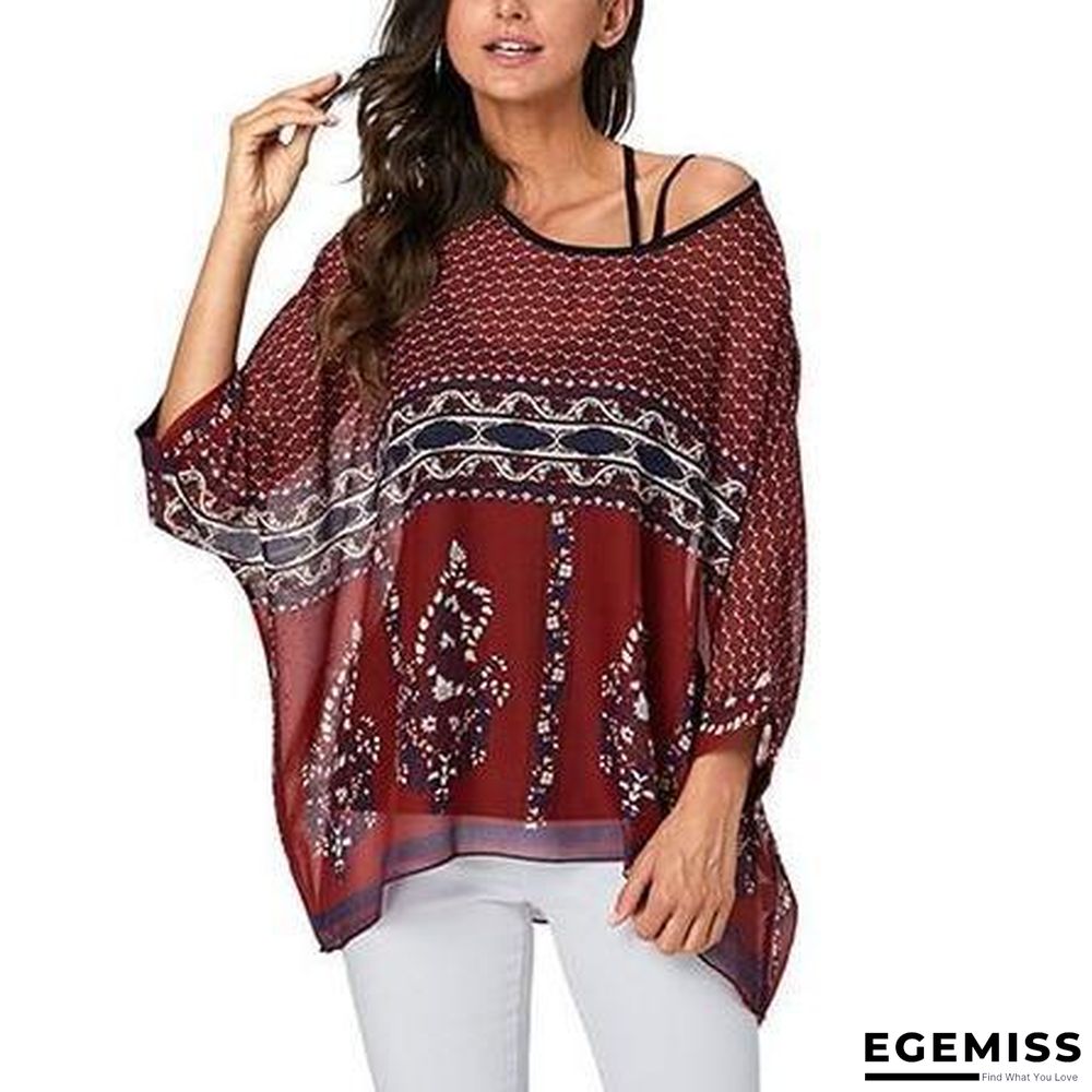 6XL Plus Size Women Batwing Sleeve Casual Chiffon Tops Blouses | EGEMISS