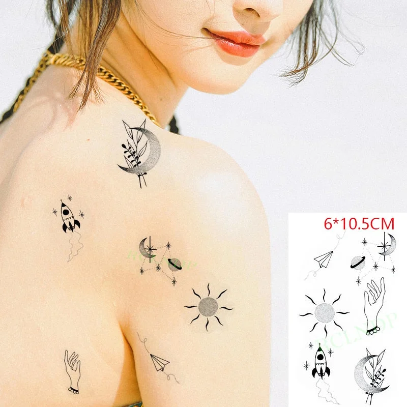 Waterproof Temporary Tattoo Sticker Small Cute Flower Plant Body Art Flash Tatoo Fake Tatto for Women Men
