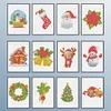 12pcs Xmas DIY Mini Square Diamond Painting Set 15x18cm