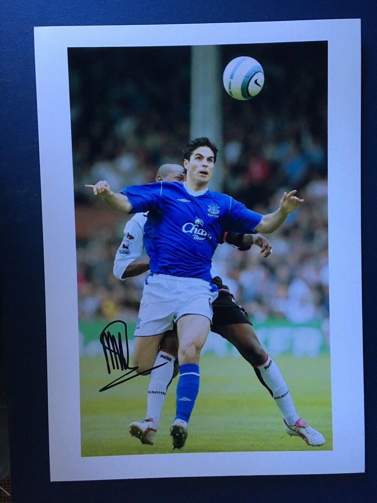 MIKEL ARTETA - FORMER EVERTON FOOTBALLER - EXCELLENT SIGNED Photo Poster painting