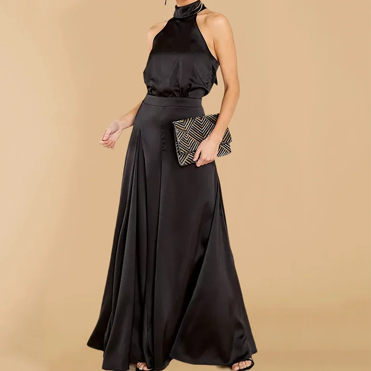 Stylish Cold Shoulder High Waisted Wide Leg Jumpsuit