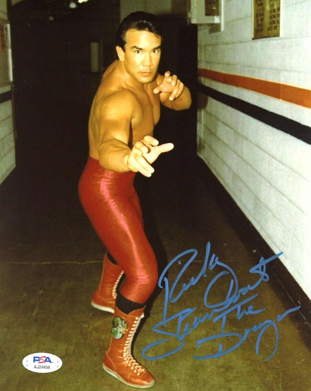 WWE RICKY STEAMBOAT HAND SIGNED AUTOGRAPHED 8X10 Photo Poster painting WITH PSA DNA COA 5 RARE