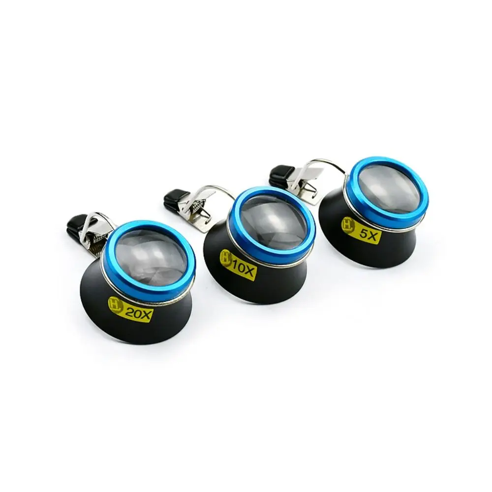 Likron Watches Clip-on Eyeglass Magnifier Loupe Set 5X10X20X for Watch Repair