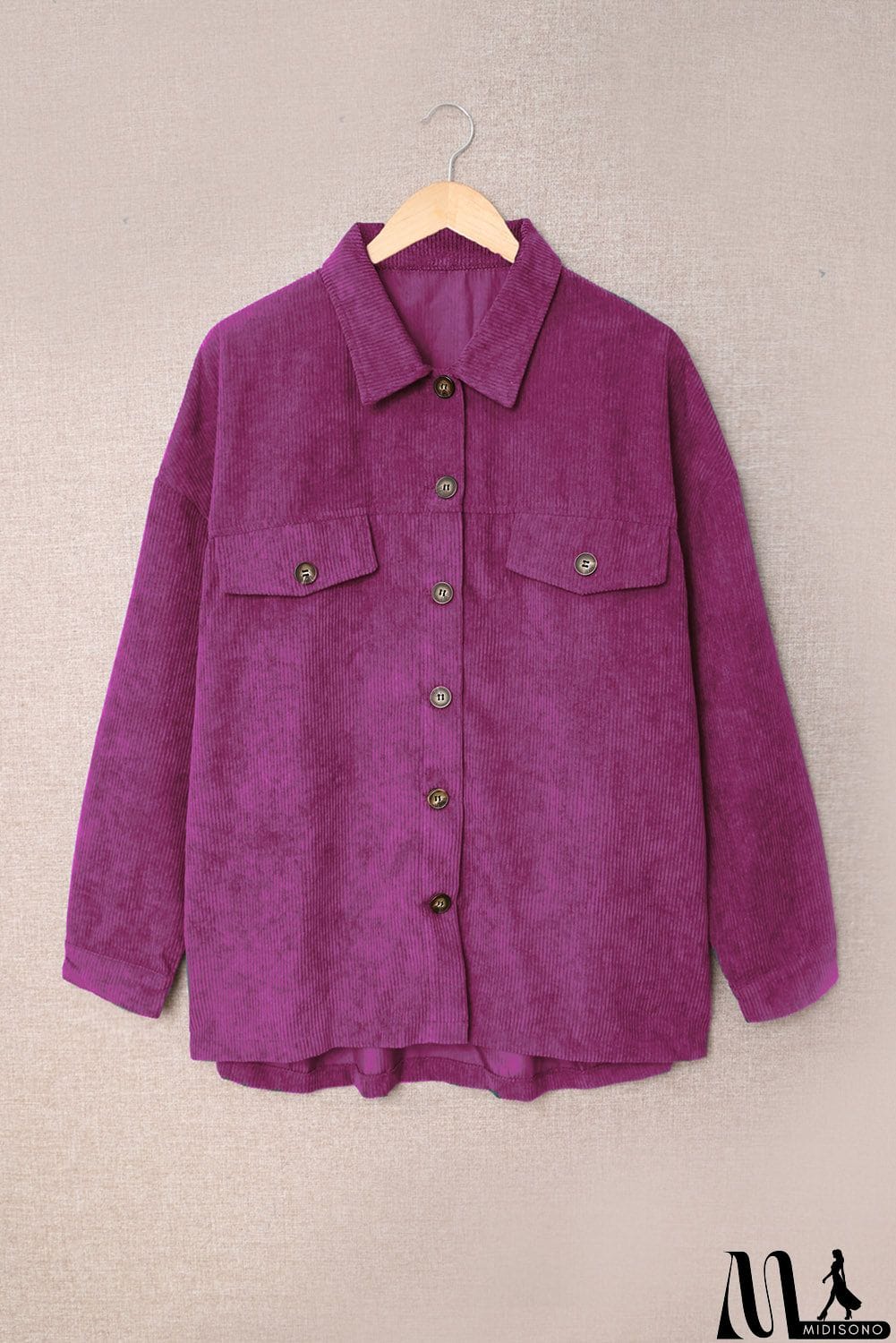 MidiSono - Fall Corduroy Shirt Coat