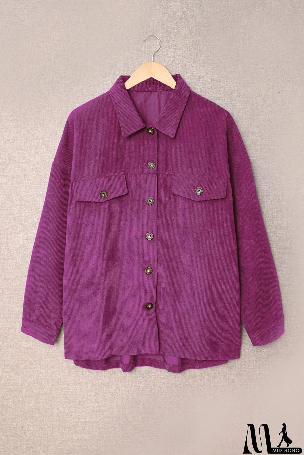 MidiSono - Fall Corduroy Shirt Coat