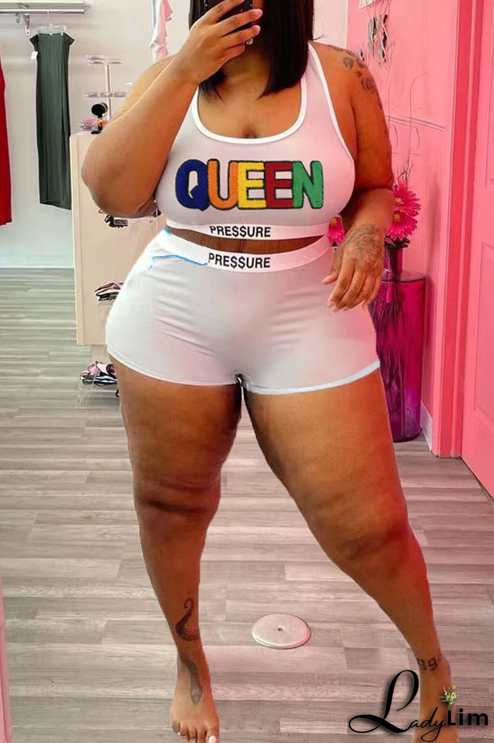 Red Casual Sportswear Solid Embroidered Split Joint U Neck Plus Size Two Pieces