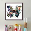 Flowers And Butterfly-11CT Stamped Cross Stitch 40*40cm/15.75*15.75in