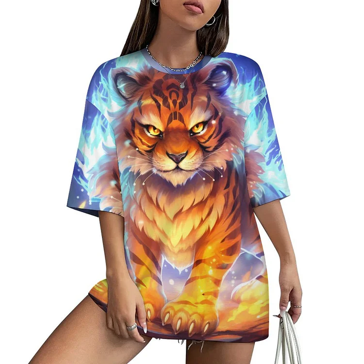 Medium Sleeved T-shirt ANIMAL BEAST TIGER (1) customized, personalized, gift