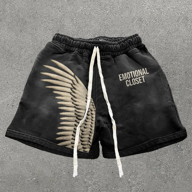 Vintage Wings Emotional Graphic Casual Fashion Shorts SOPULA