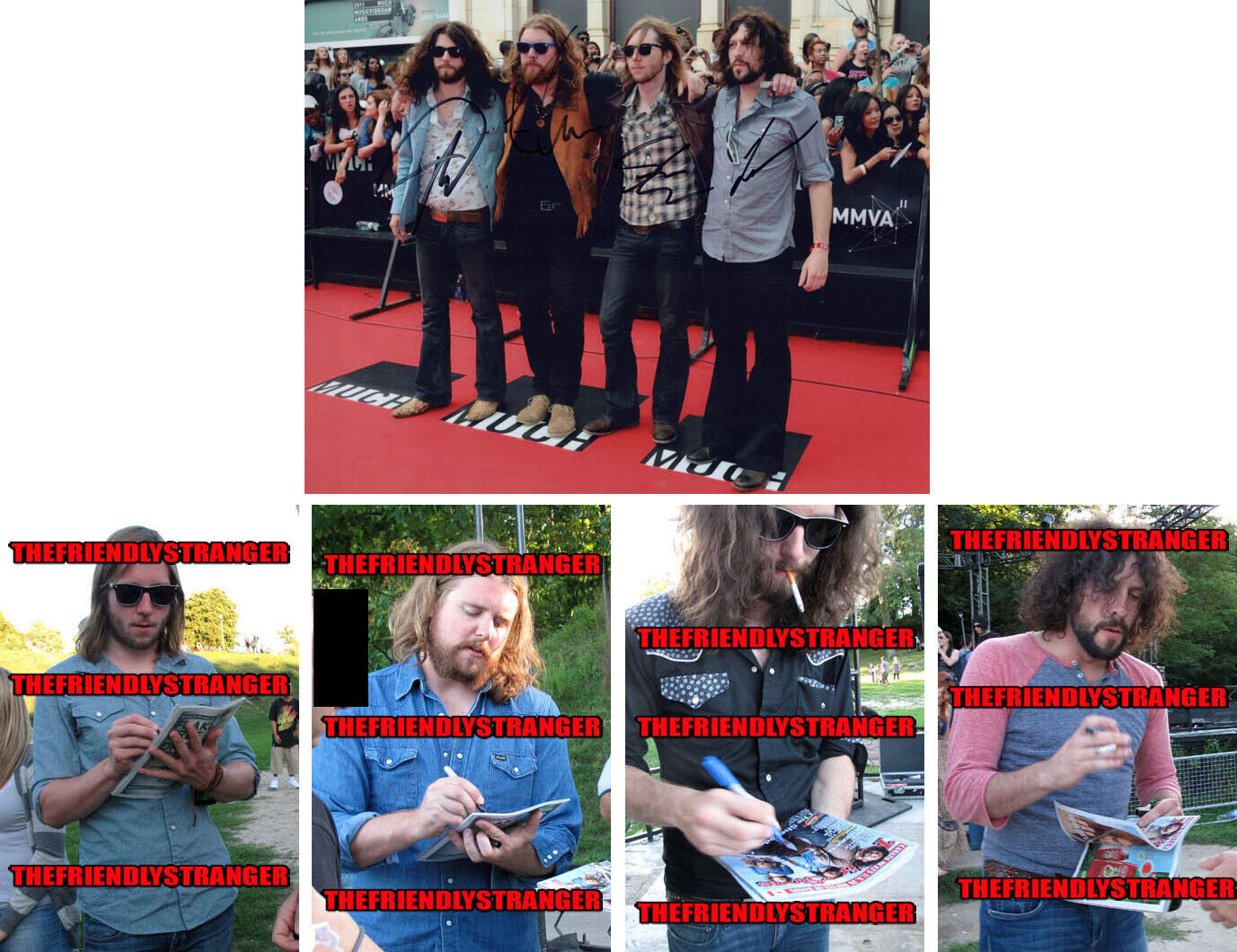 THE SHEEPDOGS Band ALL 4 signed Autographed 8X10 Photo Poster painting b PROOF I Don't Know COA