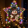 DIY Diamond Painting Wooden Christmas Tree Topper Star With Light, Double Side Drills,Holiday Tree Top Decoration with Spring Base, Removable Tabletop Christmas Decor