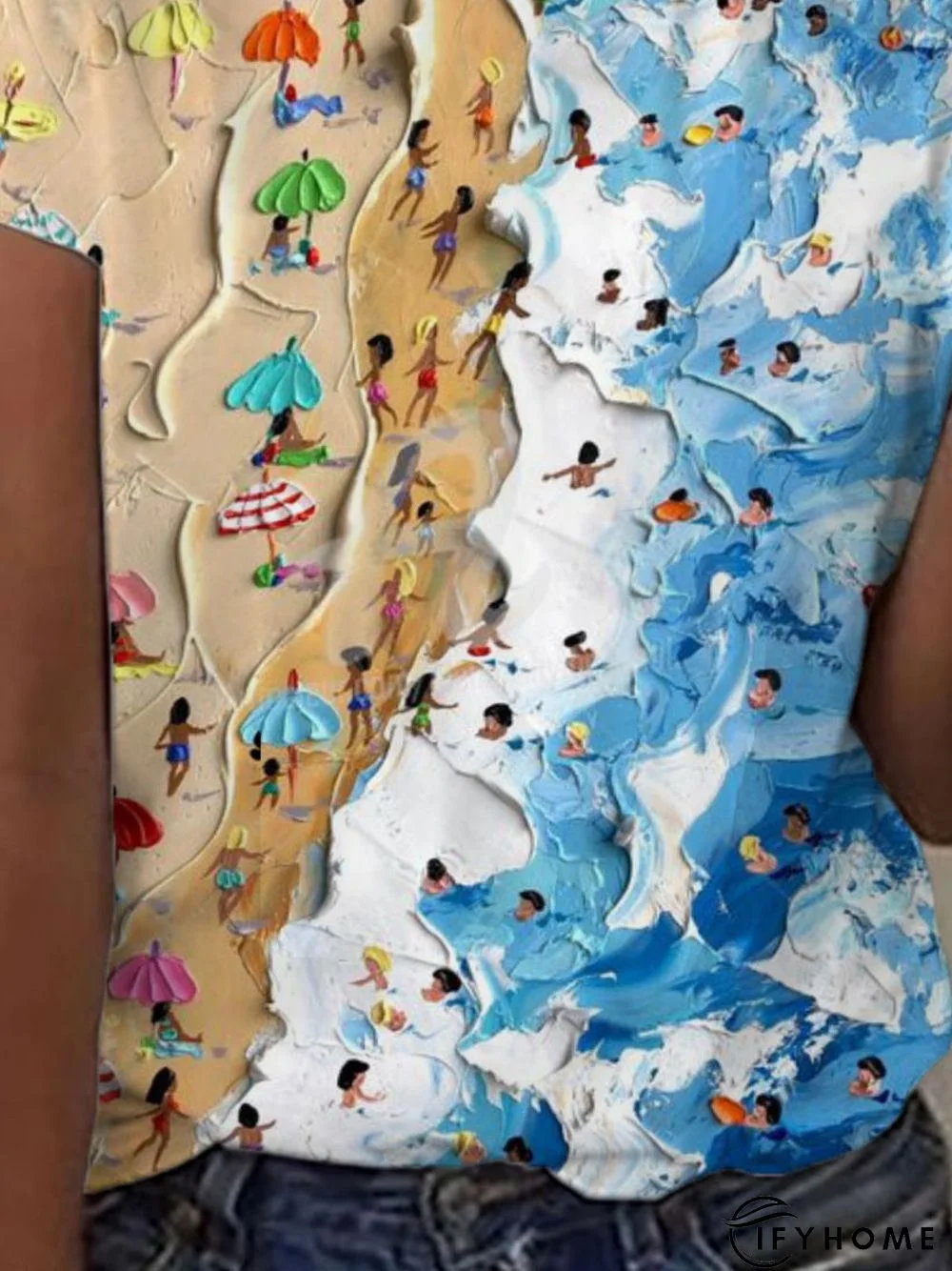 Printed Holiday Crew Neck Cotton T-shirt | IFYHOME