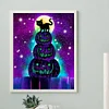 Diamond Painting-DIY Full Round Drill Jack O Lantern Black Cat(40x50cm)