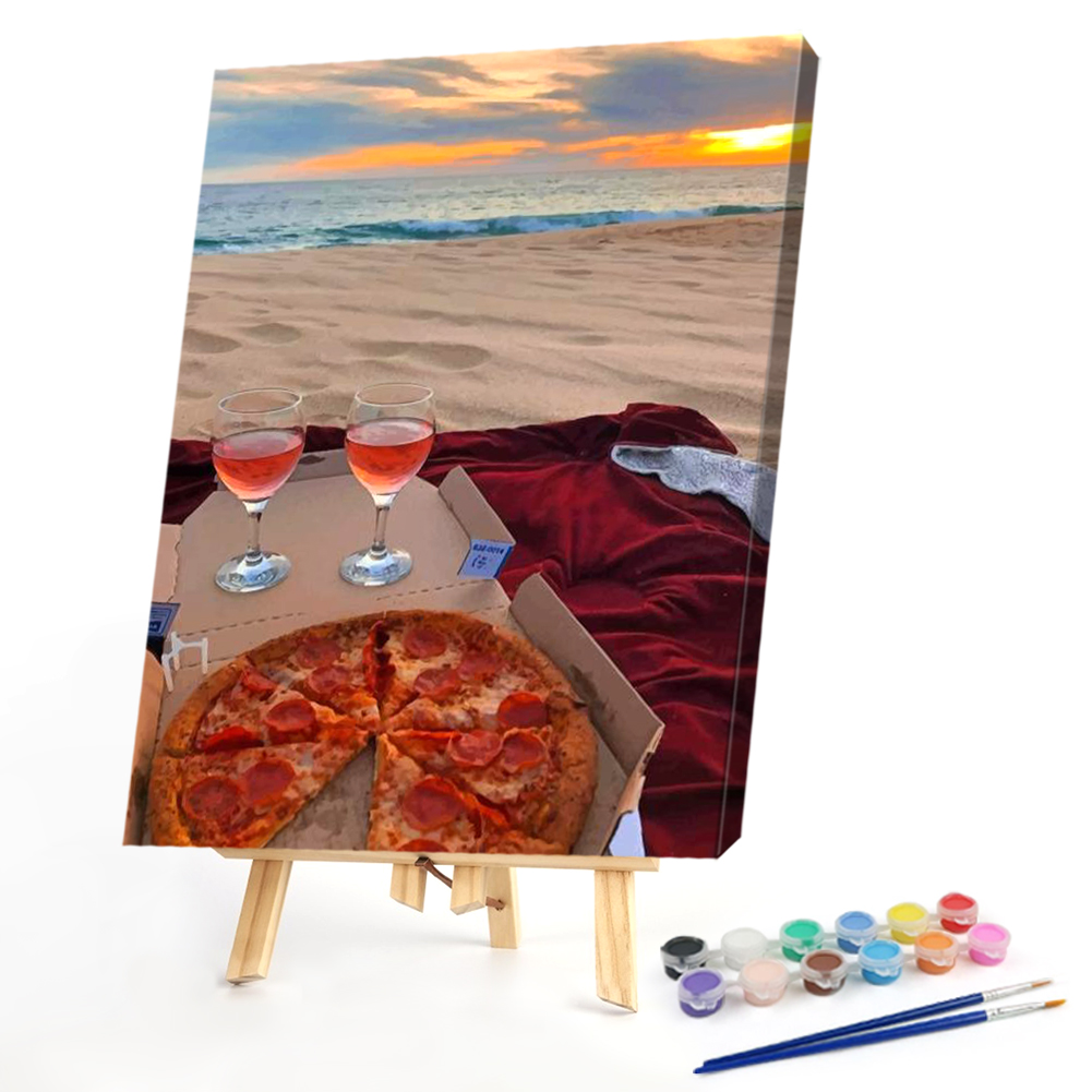 

40*50CM - Paint By Numbers - Cozy Pizza, 501 Original