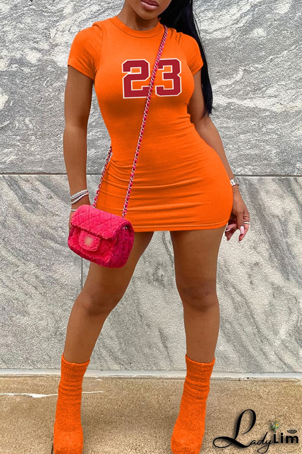 Water Blue Casual Print Basic O Neck Short Sleeve Dress