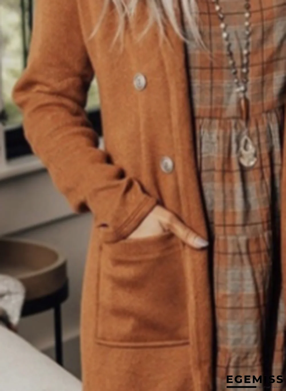 Casual Solid Color Pocket Coat Women | EGEMISS