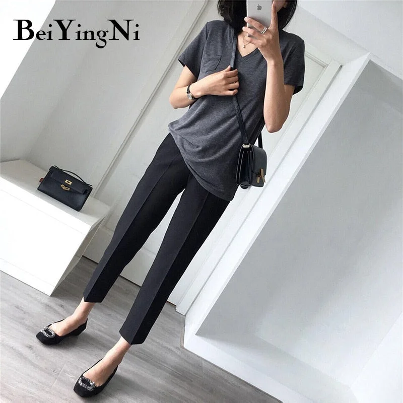 Beiyingni Women Suit Pants OL Work Wear Slim Elegant Classic Office Ladies Pants Slim 2020 Fashion Plus Size Harem Pants Female