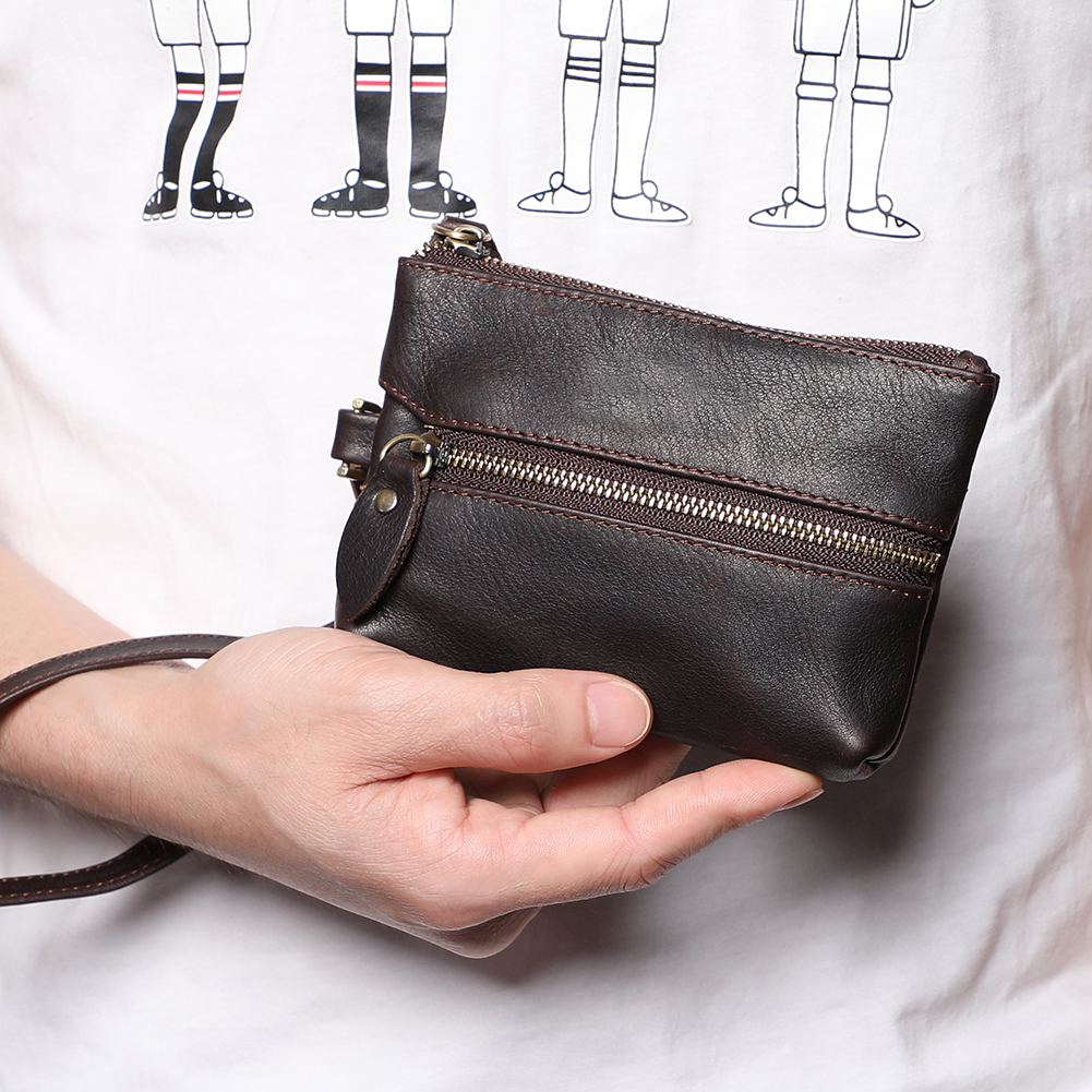 Casual waist hanging hand car key case multifunctional leather coin purse