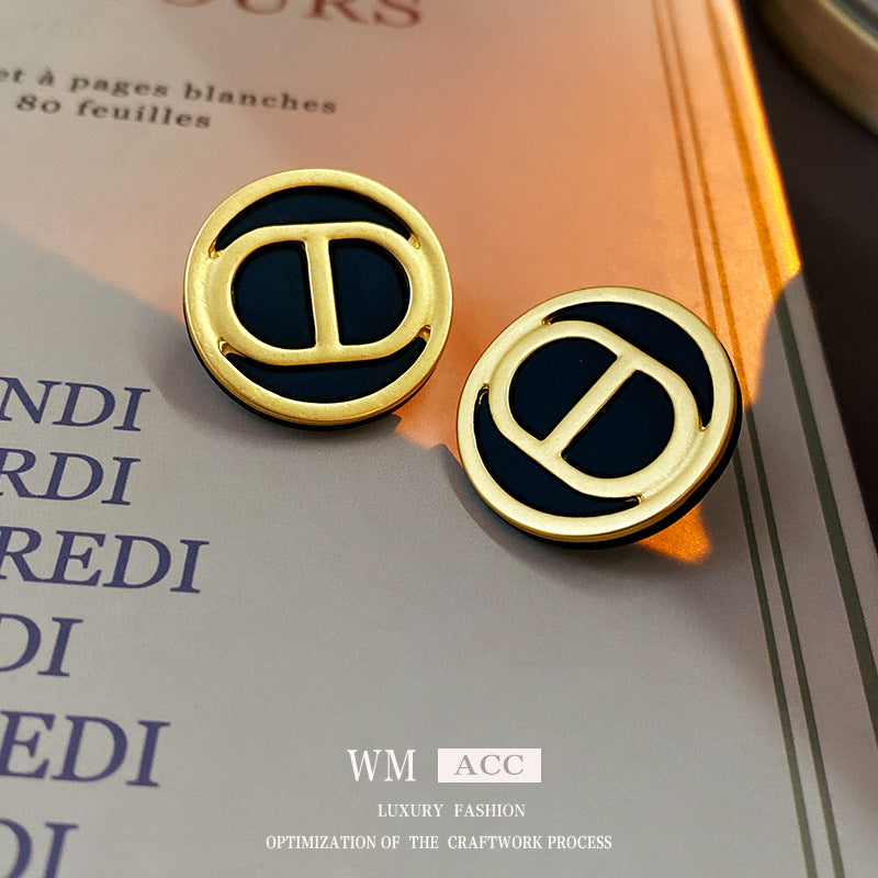 Luxurious Letter Letter Geometric Number Text Alloy Electroplating Earrings