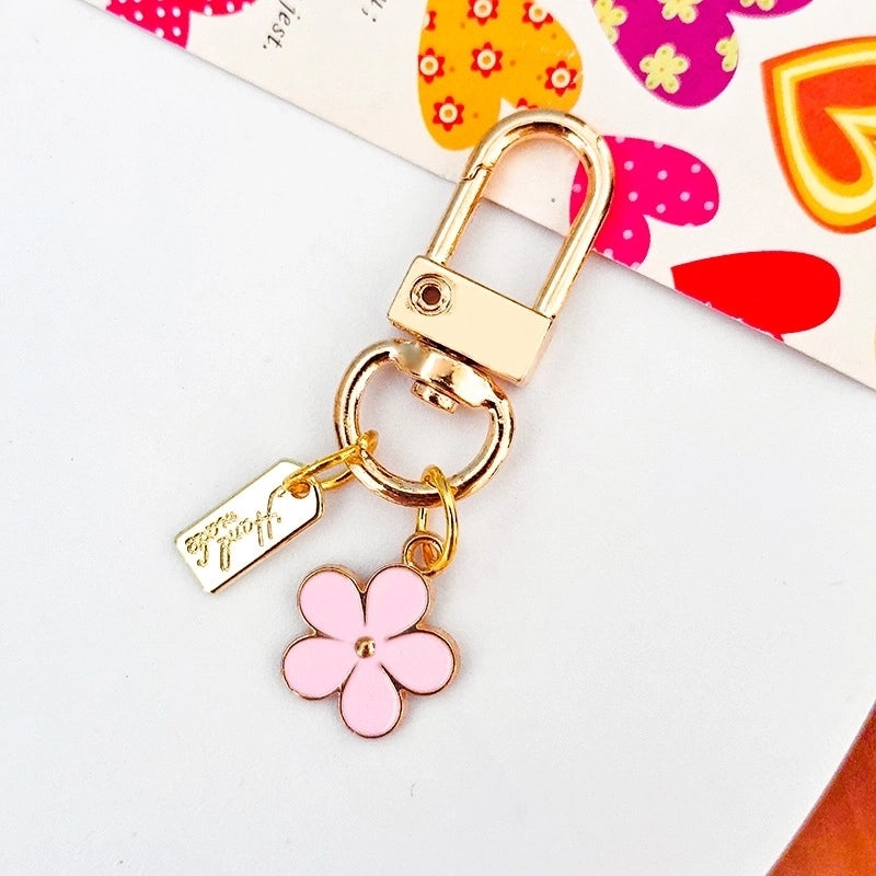 Cute Letter Flower Metal Women’s Keychain