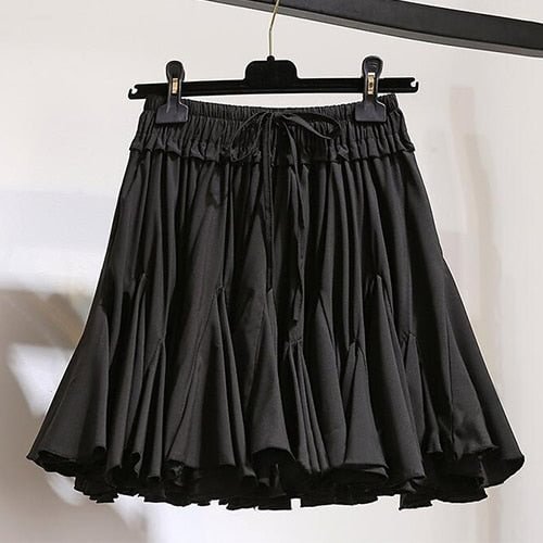 White Black Chiffon Summer Shorts Skirt Women 2022 Fashion Korean High Waist Tutu Pleated Mini Aesthetic Skirt Female
