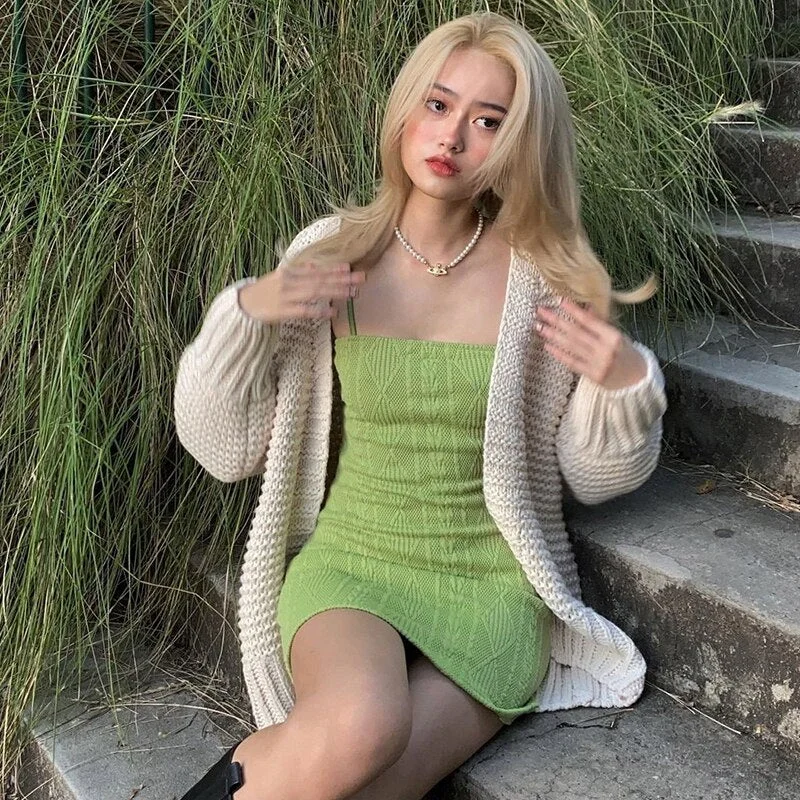 HEYounGIRL Sleeveless Knitted Bodycon Wrap Mini Dress Summer Fashion Strap Short Dresses Women Backless Summer Streetwear