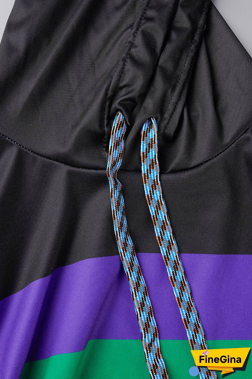 White Casual Striped Print Patchwork Hooded Collar Long Sleeve Two Pieces