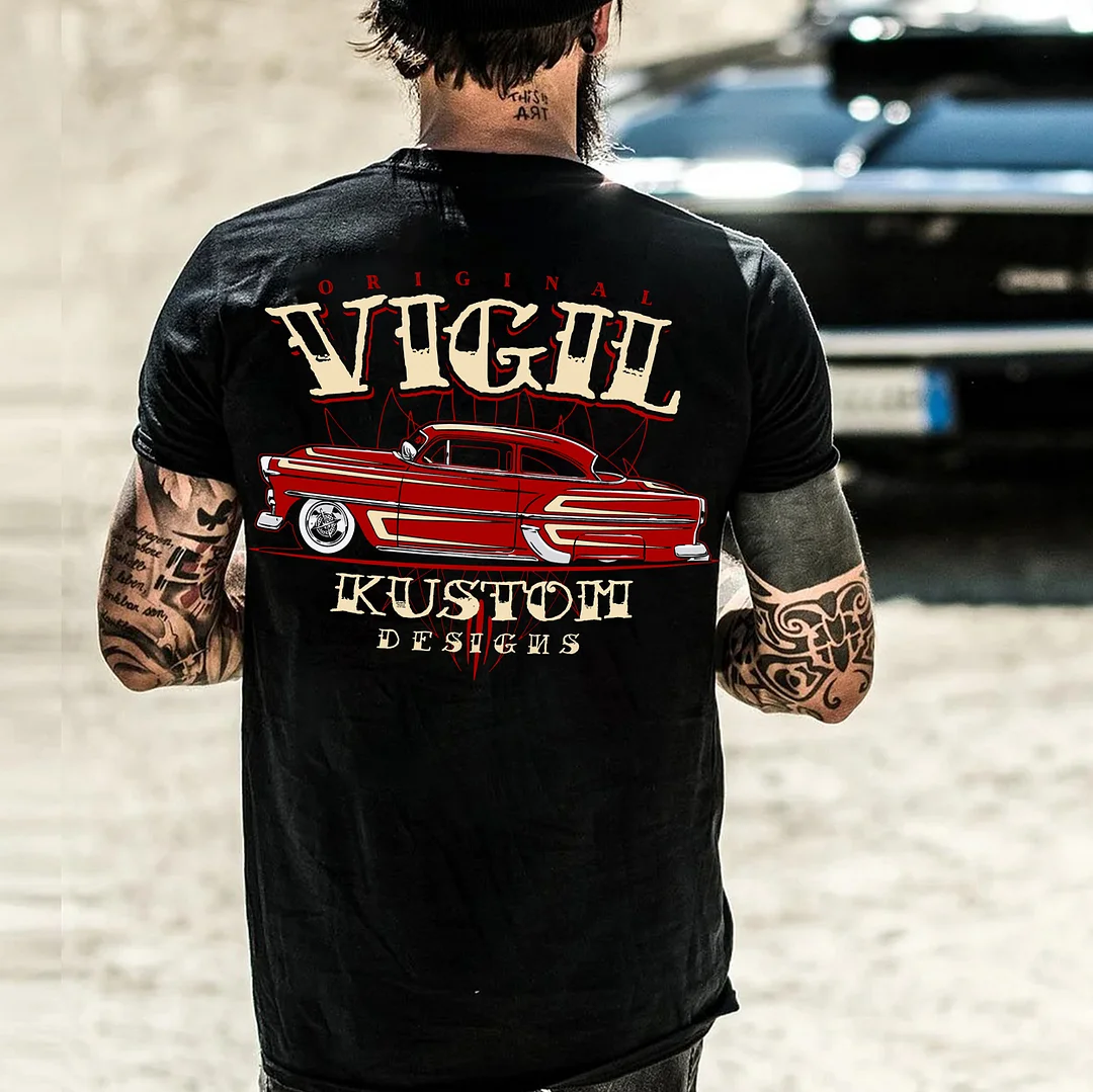 ORIGINAL VIGIL KUSTOM DESIGNS Classic Car Print Men's T-shirt