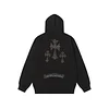 Chrome Hearts Rhinestone Cross Hoodie - Black Gothic Streetwear Sweatshirt 2633