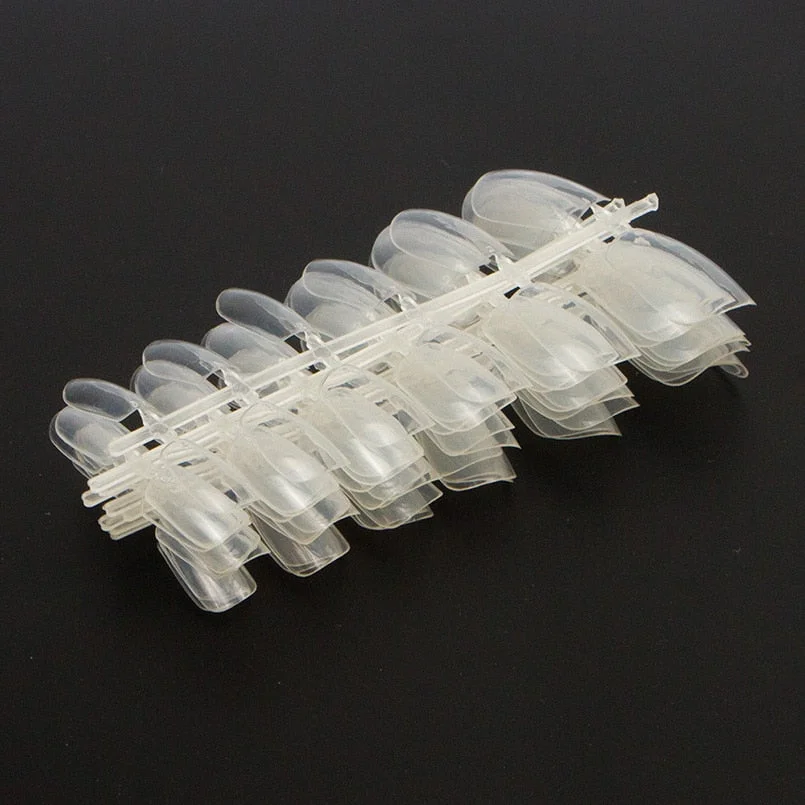 120pcs/packet Acrylic Fake Nail Tips Full Cover Square False Nail Tips  10 Sizes Size 5 And 6 Doubled For French Nail Art Tips-Nail Inspo