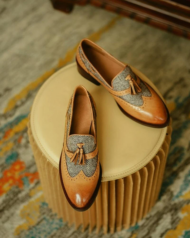 Retro Round Toe Tassel Loafers -loafers