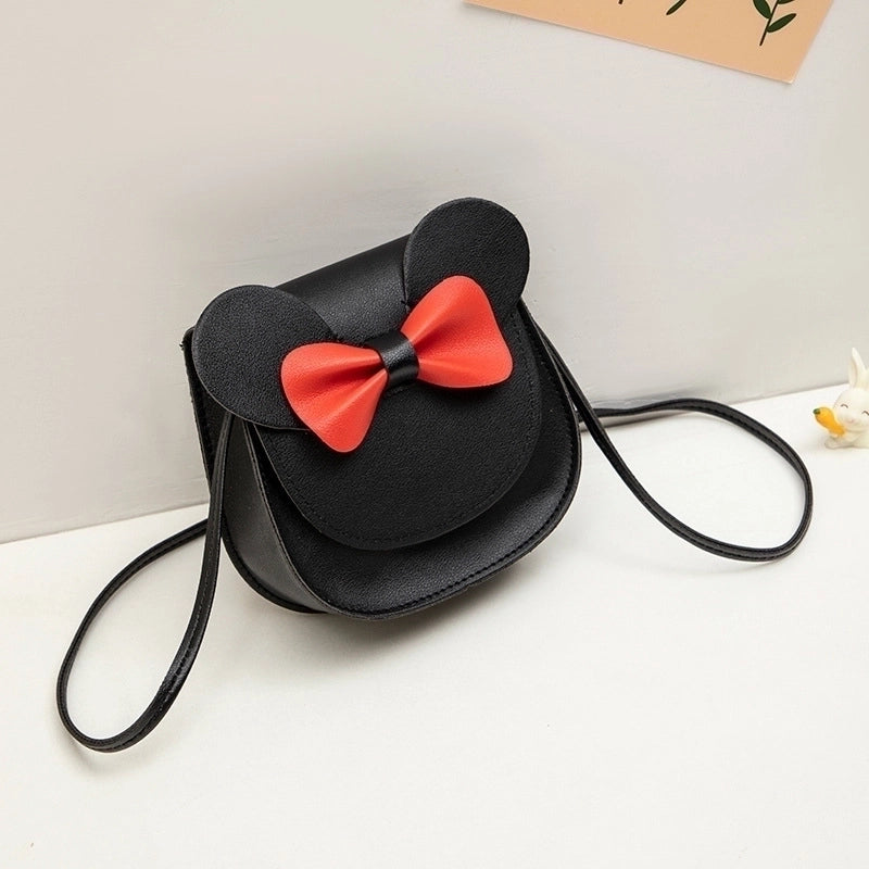 Women’s Small Pu Leather Color Block Solid Color Cute Round Flip Cover Crossbody Bag