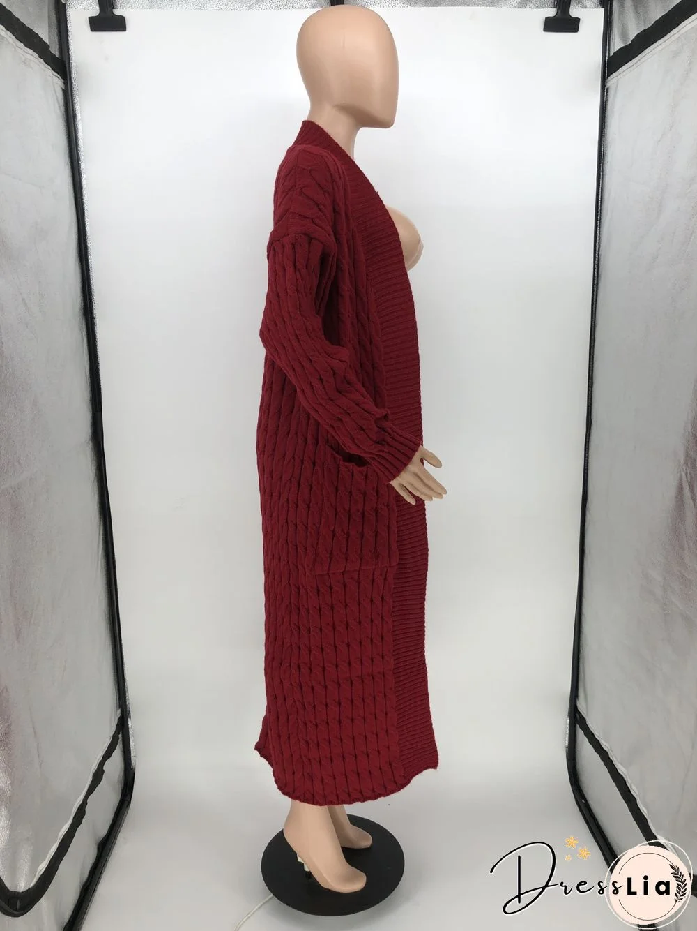 Winter Crochet Loose Long Twist Sweater Cardigan