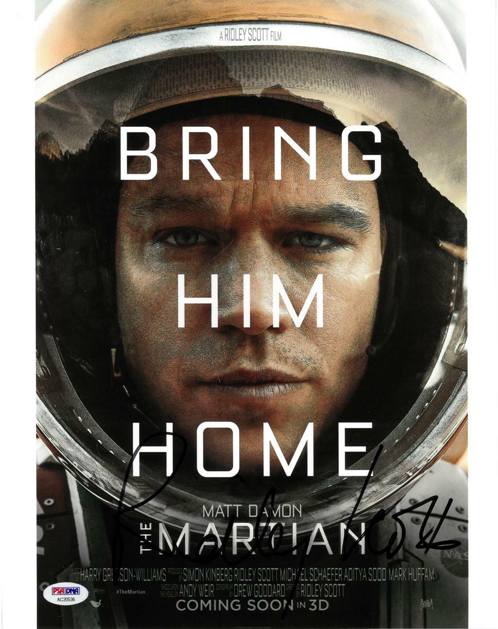 Ridley Scott Signed The Martian Autographed 11x14 Photo Poster painting PSA/DNA #AC20536