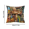 Sleeping Cat Shelf-Stamped Cross Stitch Pillow Cover Kit 11CT 3-Strand DIY Embroidery 45x45cm with Zipper tapestrymarket
