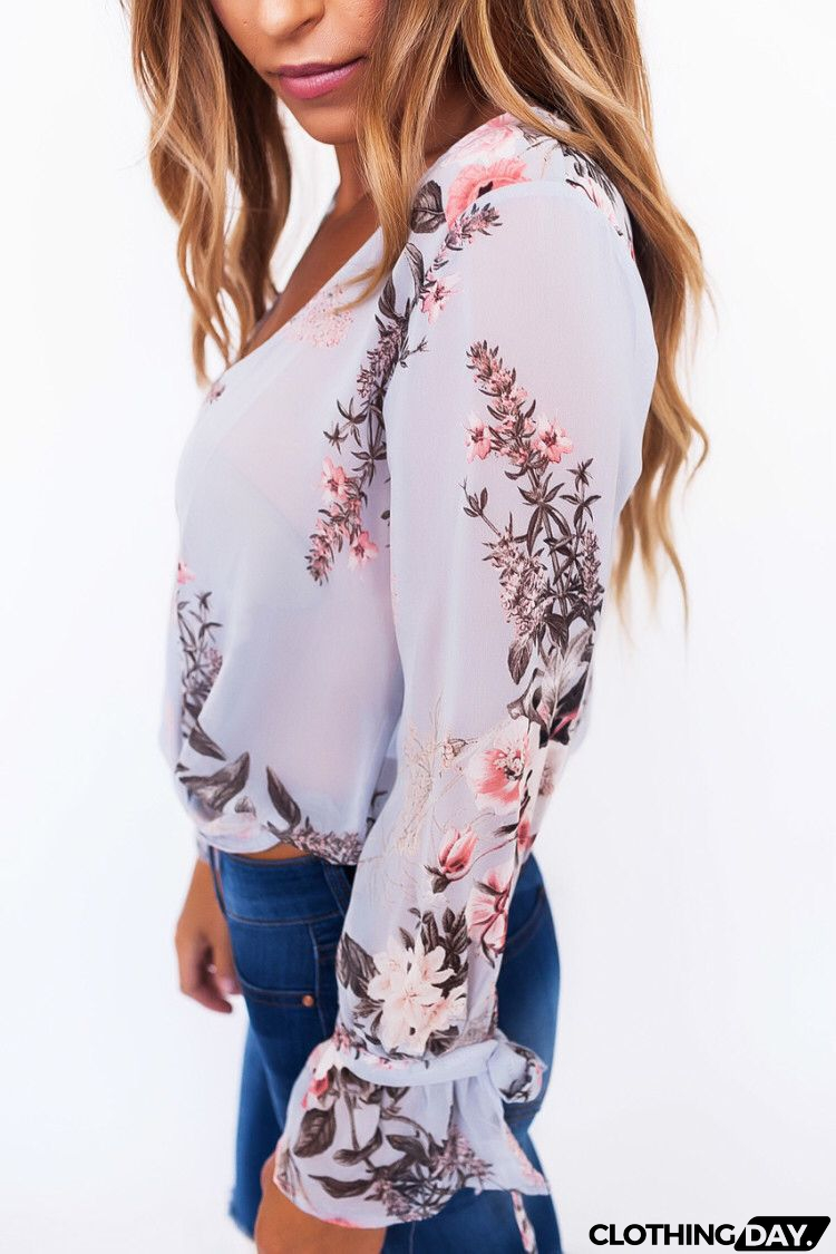 Fashion Sexy Printing V-Neck T-Shirt