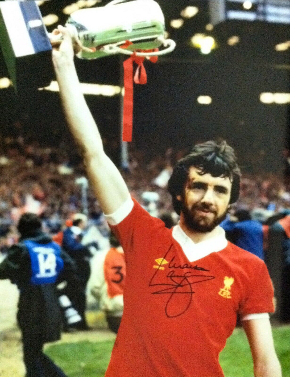 MARK LAWRENSON SIGNED LIVERPOOL 16x12 FOOTBALL LEAGUE CUP Photo Poster painting WITH PROOF & COA