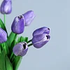 10 Stems | 13" Purple Real Touch Artificial Foam Tulip Flower Bouquets