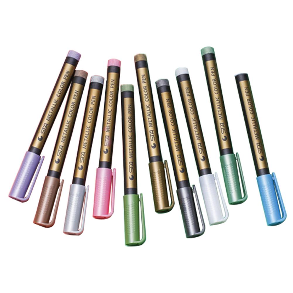 

10Pcs Color Metal Pen Paint Highlight Marker Pen For Diy Photo Album Gift, 501 Original