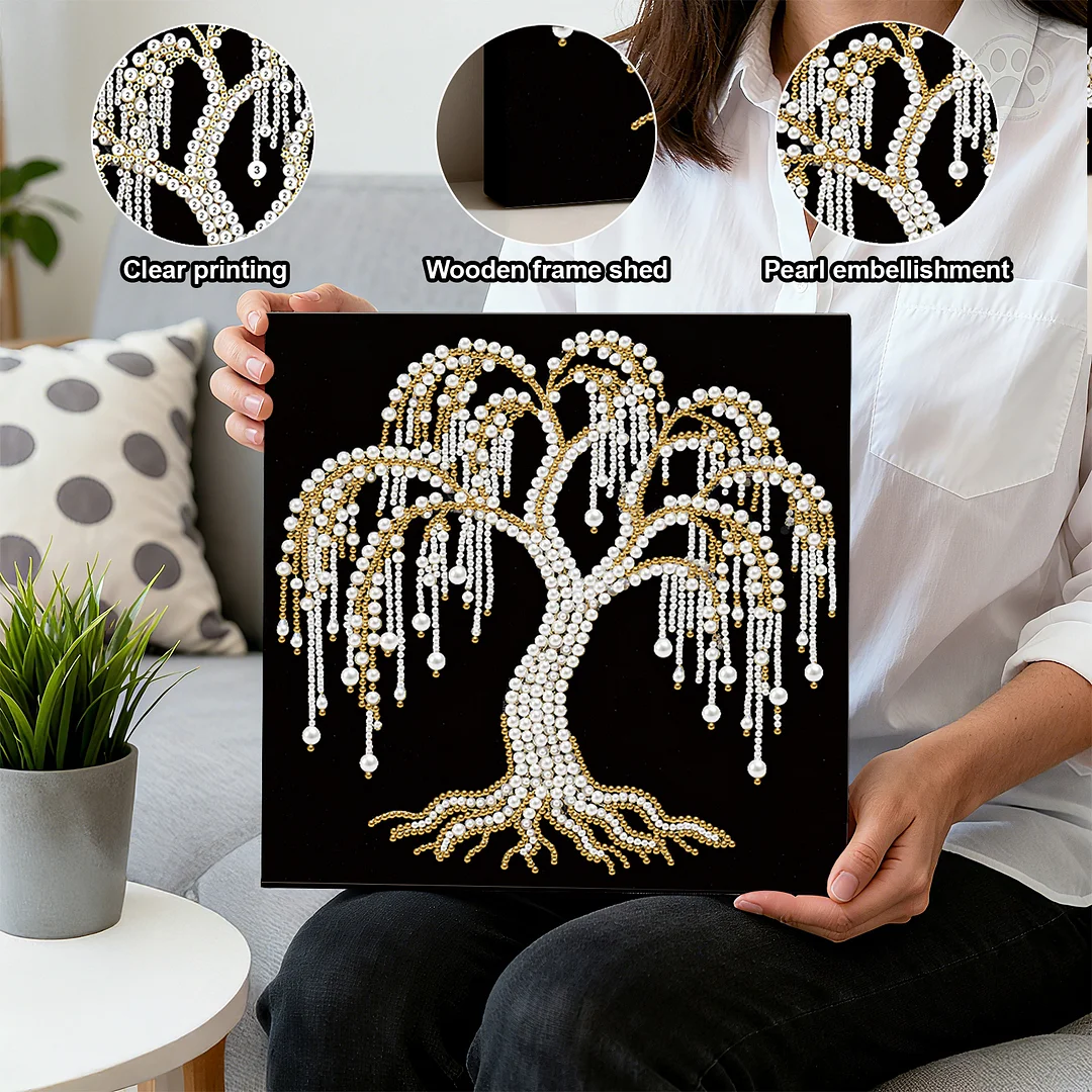 Tree of Life DIY Pearl Art Diamond Painting Kit Home Decor 25x25cm with Frame