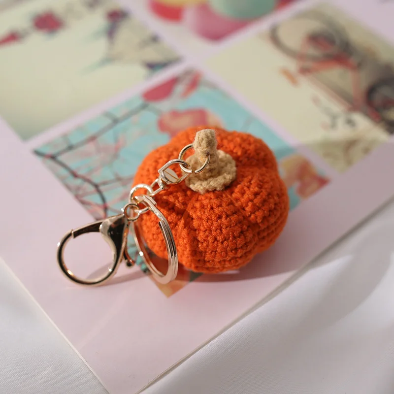 Handmade Crochet Pumpkin Keychain